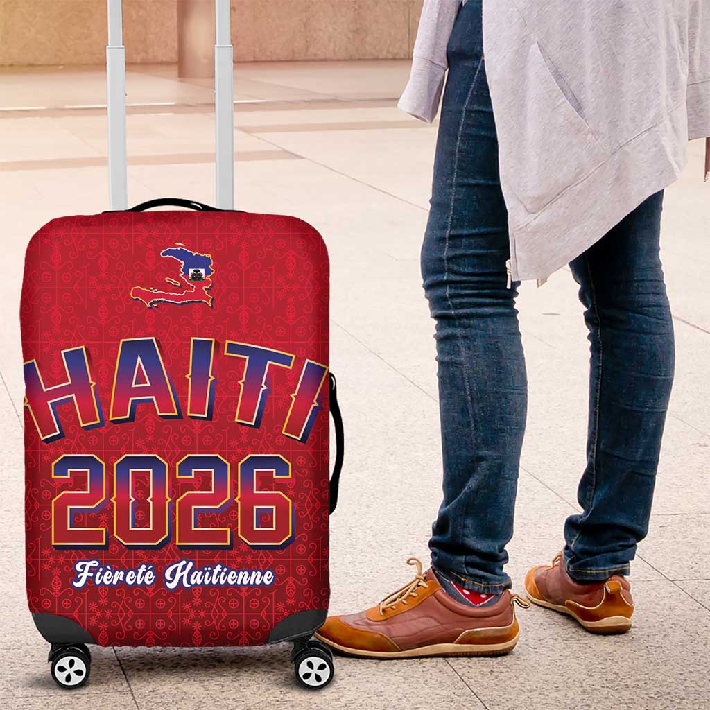 Afro-Haitians World Football 2026 Luggage Cover Haiti est de Retour Red Voodoo Veve Spirits - African Pride