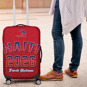 Afro-Haitians World Football 2026 Luggage Cover Haiti est de Retour Red Voodoo Veve Spirits - African Pride