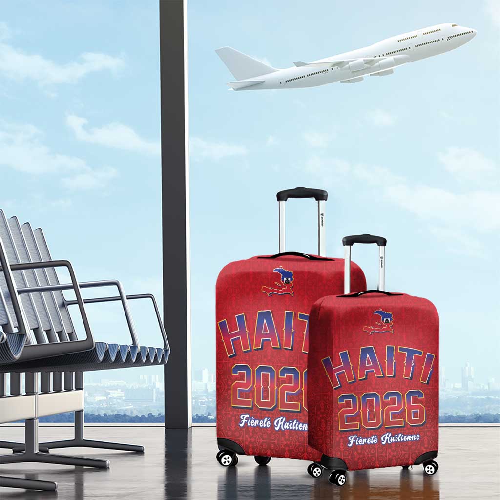 Afro-Haitians World Football 2026 Luggage Cover Haiti est de Retour Red Voodoo Veve Spirits - African Pride