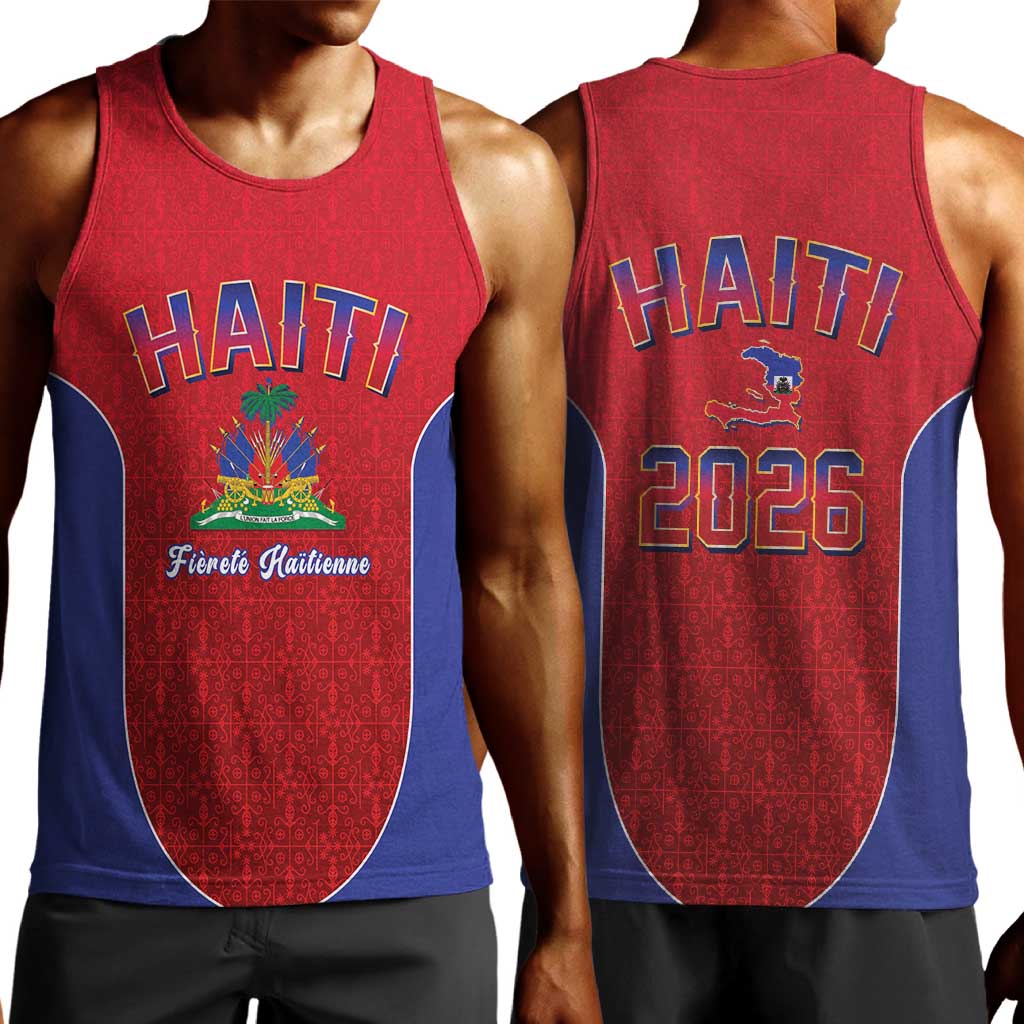 Afro-Haitians World Football 2026 Men Tank Top Haiti est de Retour Red Voodoo Veve Spirits - African Pride