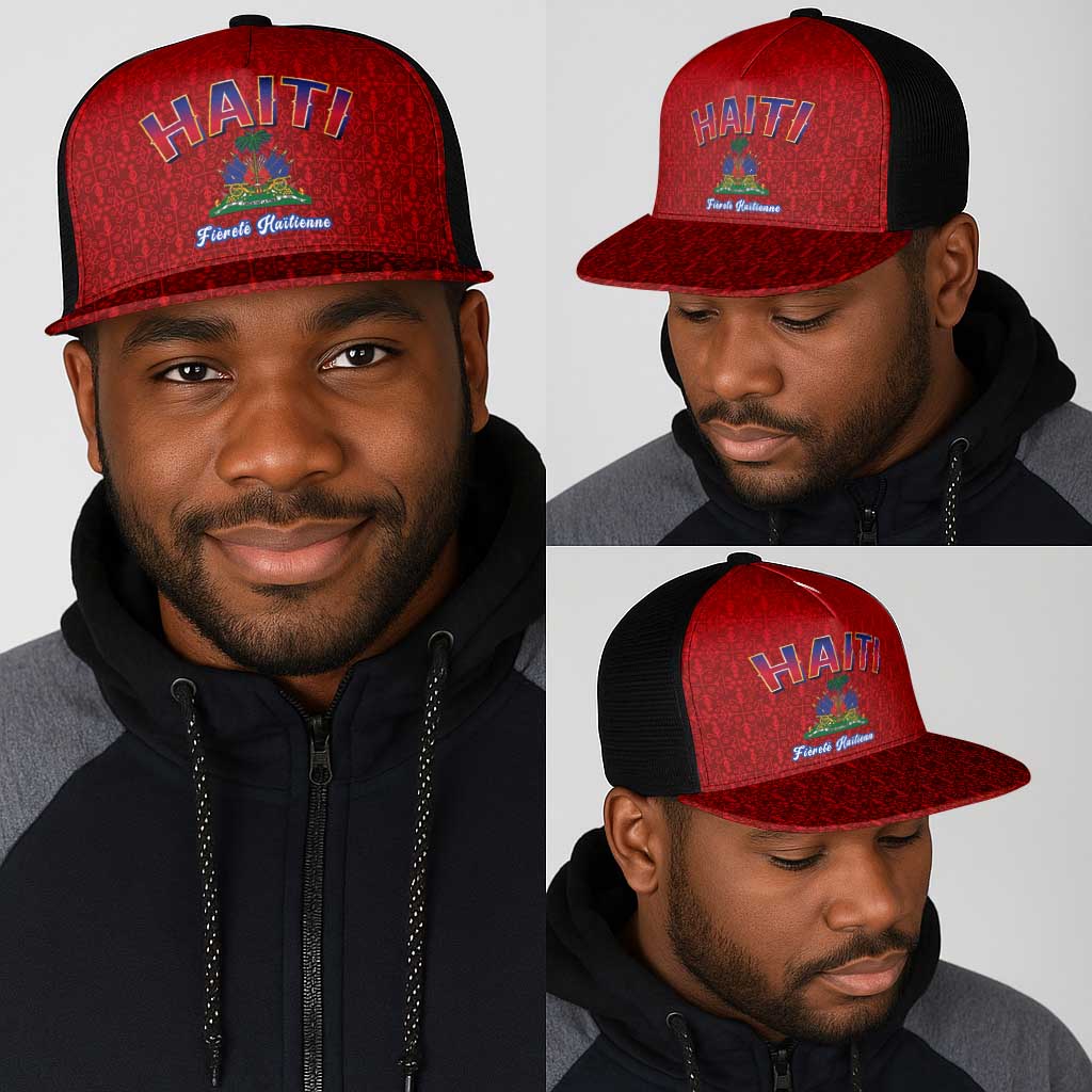 Afro-Haitians World Football 2026 Mesh Trucker Cap Haiti est de Retour Red Voodoo Veve Spirits - African Pride