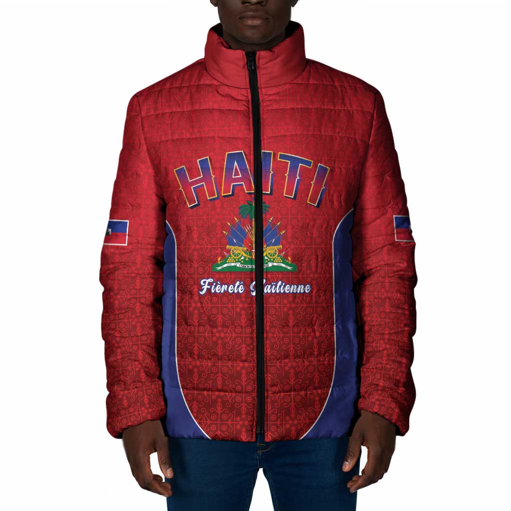 Afro-Haitians World Football 2026 Padded Jacket Haiti est de Retour Red Voodoo Veve Spirits