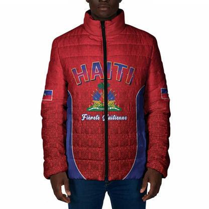 Afro-Haitians World Football 2026 Padded Jacket Haiti est de Retour Red Voodoo Veve Spirits