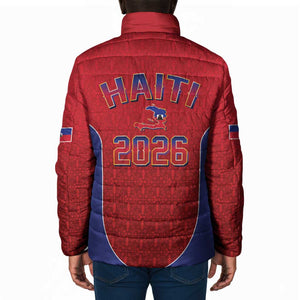 Afro-Haitians World Football 2026 Padded Jacket Haiti est de Retour Red Voodoo Veve Spirits