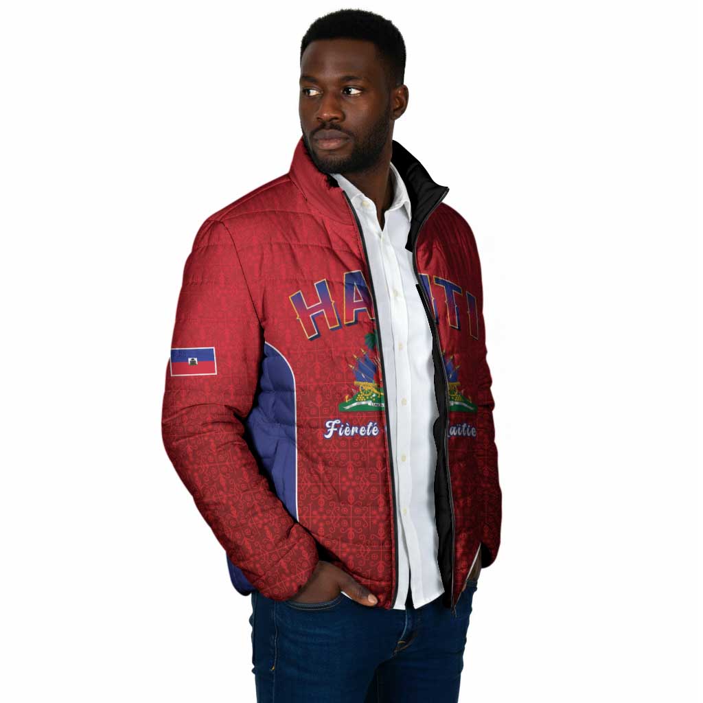 Afro-Haitians World Football 2026 Padded Jacket Haiti est de Retour Red Voodoo Veve Spirits