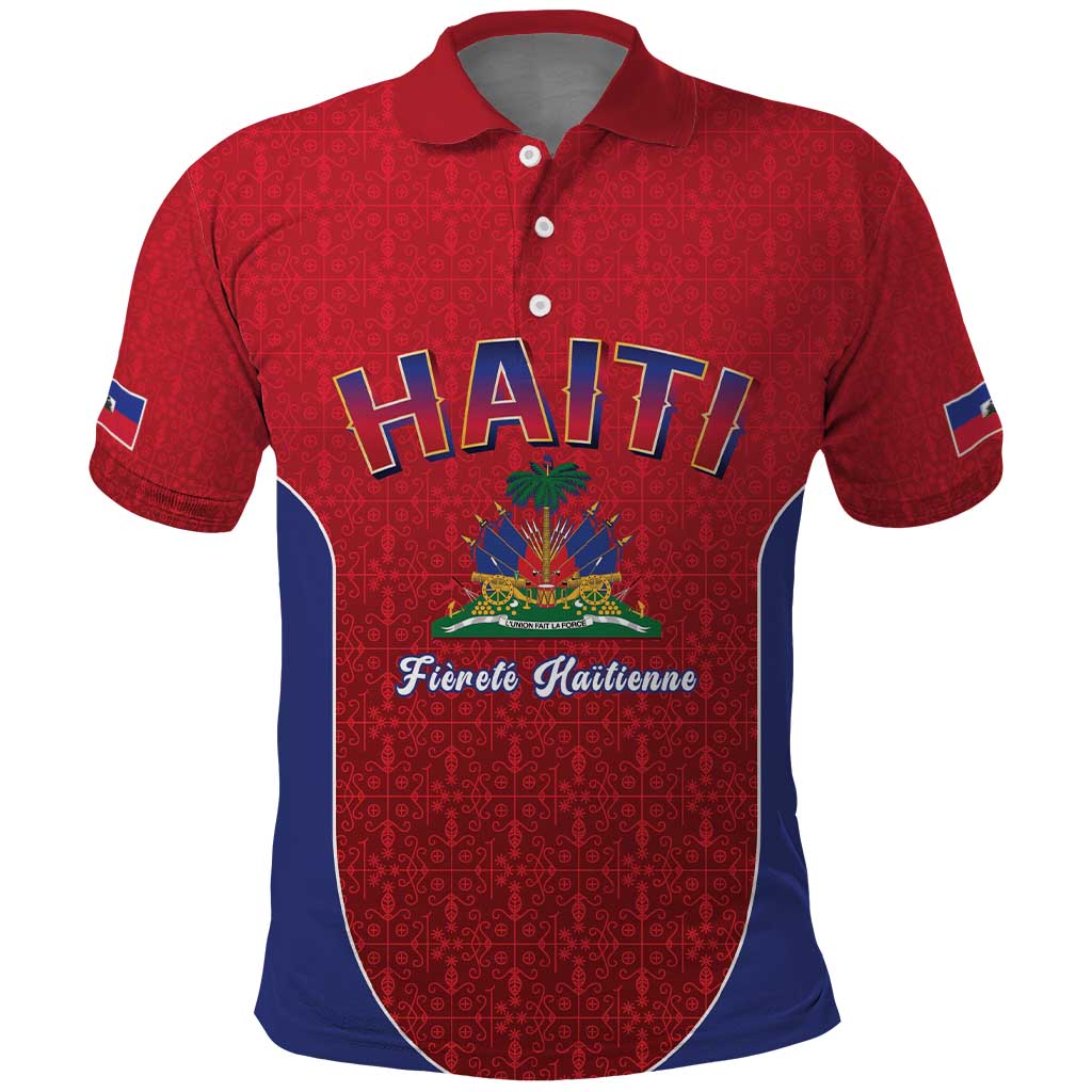 Afro-Haitians World Football 2026 Polo Shirt Haiti est de Retour Red Voodoo Veve Spirits - African Pride