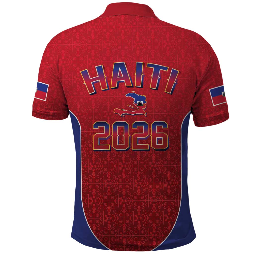 Afro-Haitians World Football 2026 Polo Shirt Haiti est de Retour Red Voodoo Veve Spirits LT9