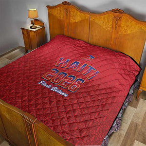 Afro-Haitians World Football 2026 Quilt Haiti est de Retour Red Voodoo Veve Spirits - African Pride