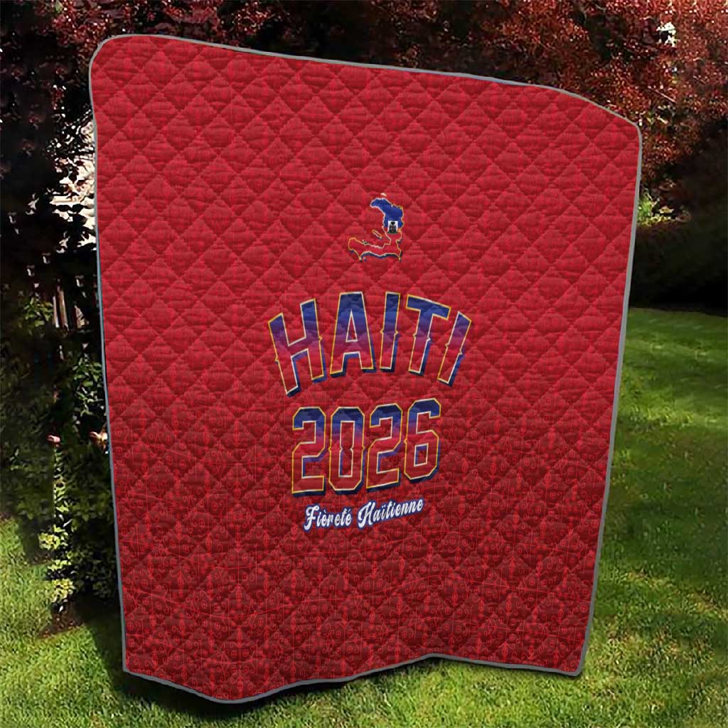 Afro-Haitians World Football 2026 Quilt Haiti est de Retour Red Voodoo Veve Spirits - African Pride