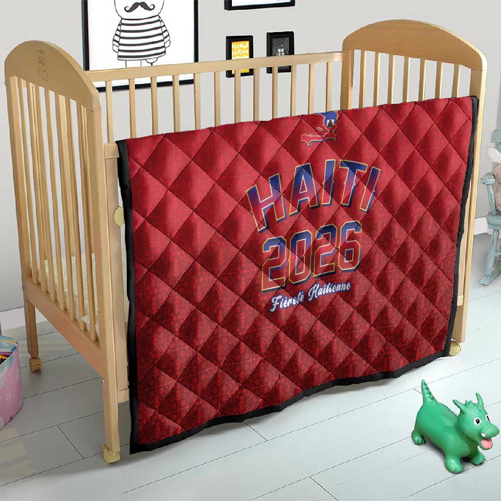 Afro-Haitians World Football 2026 Quilt Haiti est de Retour Red Voodoo Veve Spirits - African Pride