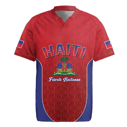 Afro-Haitians World Football 2026 Rugby Jersey Haiti est de Retour Red Voodoo Veve Spirits LT9