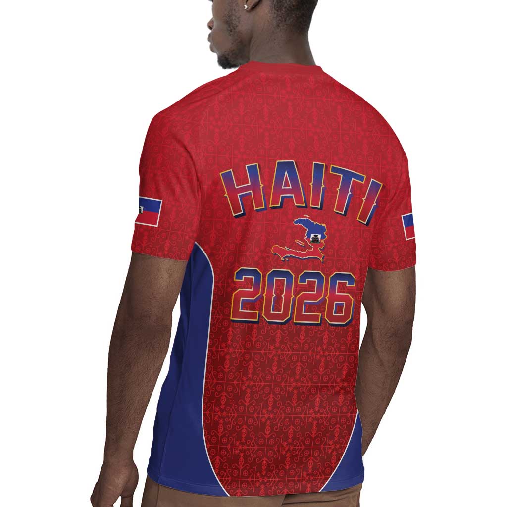 Afro-Haitians World Football 2026 Rugby Jersey Haiti est de Retour Red Voodoo Veve Spirits LT9