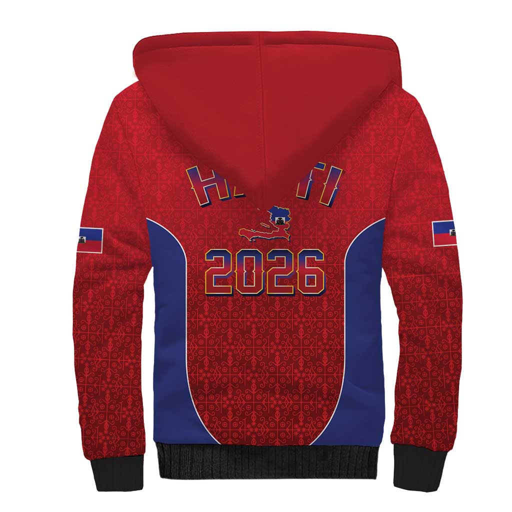 Afro-Haitians World Football 2026 Sherpa Hoodie Haiti est de Retour Red Voodoo Veve Spirits - African Pride