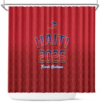 Afro-Haitians World Football 2026 Shower Curtain Haiti est de Retour Red Voodoo Veve Spirits - African Pride