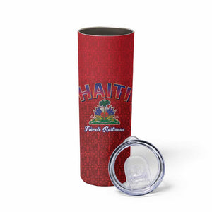 Afro-Haitians World Football 2026 Skinny Tumbler Haiti est de Retour Red Voodoo Veve Spirits - African Pride