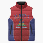 Afro-Haitians World Football 2026 Sleeveless Puffer Jacket Haiti est de Retour Red Voodoo Veve Spirits