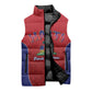 Afro-Haitians World Football 2026 Sleeveless Puffer Jacket Haiti est de Retour Red Voodoo Veve Spirits