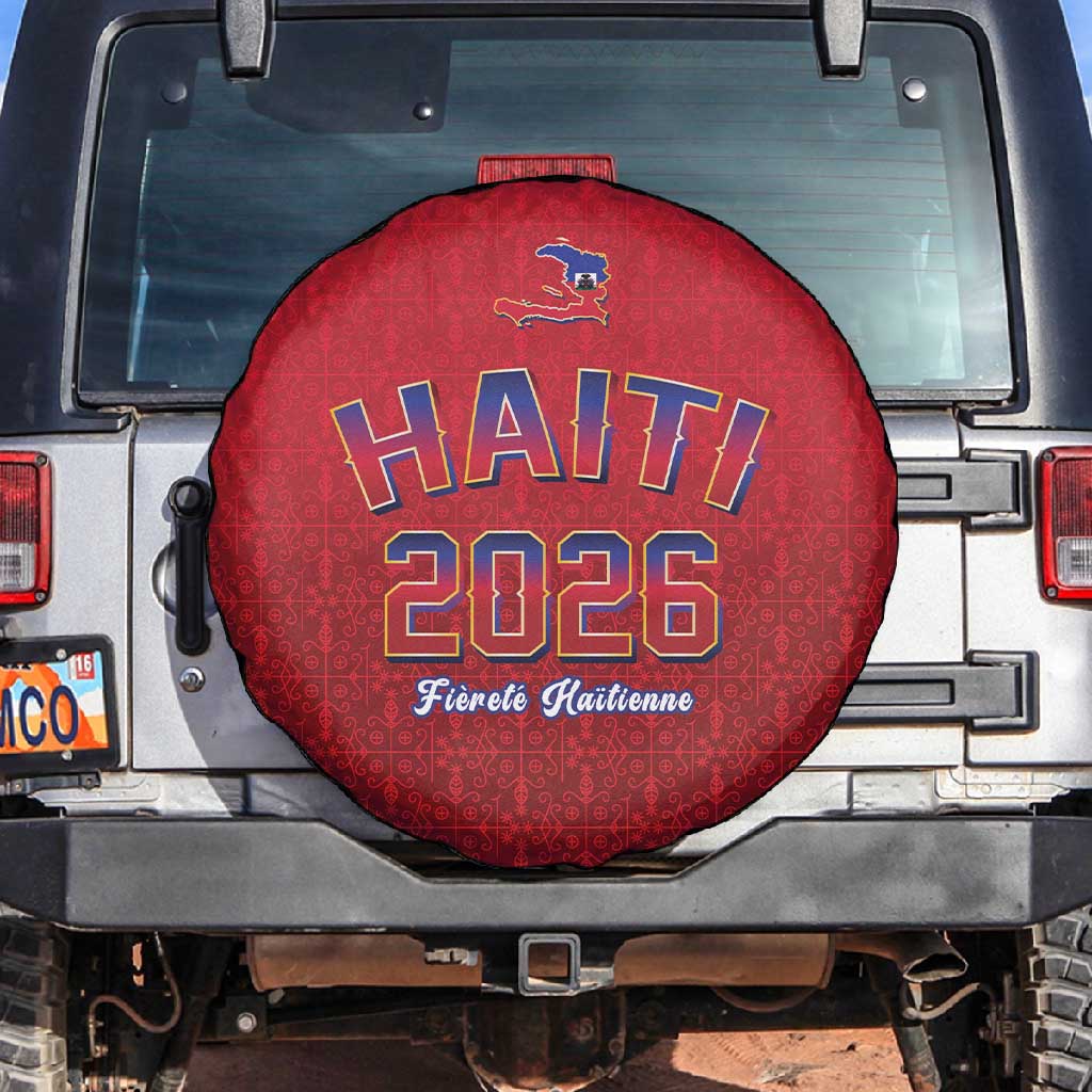 Afro-Haitians World Football 2026 Spare Tire Cover Haiti est de Retour Red Voodoo Veve Spirits - African Pride