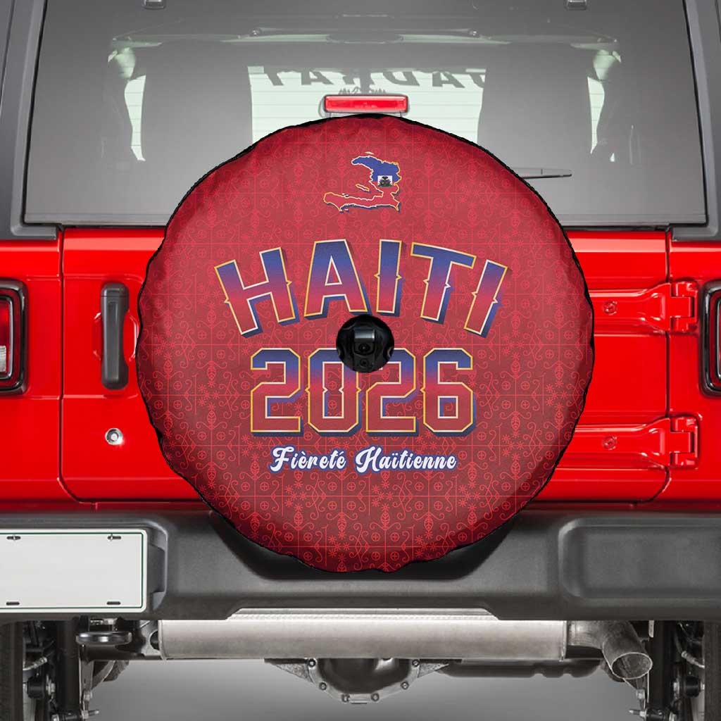 Afro-Haitians World Football 2026 Spare Tire Cover Haiti est de Retour Red Voodoo Veve Spirits - African Pride