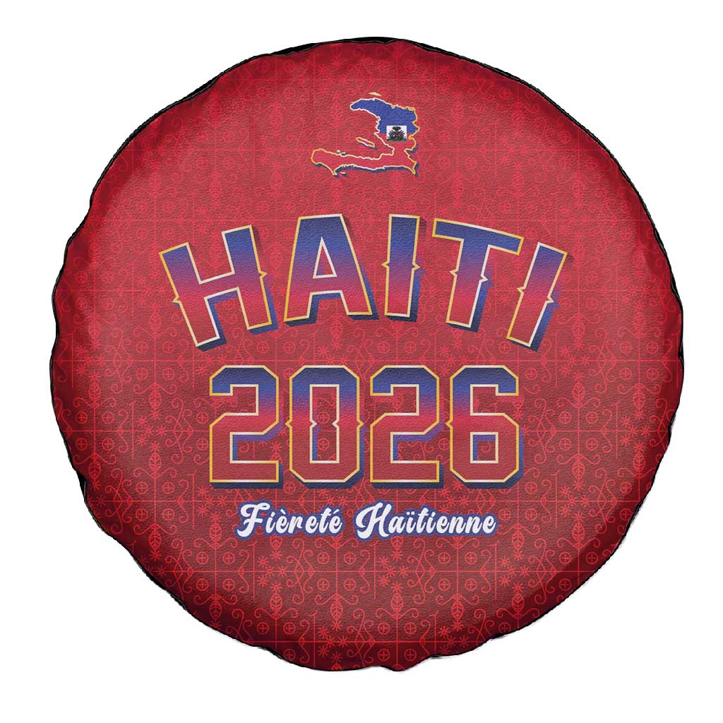 Afro-Haitians World Football 2026 Spare Tire Cover Haiti est de Retour Red Voodoo Veve Spirits - African Pride