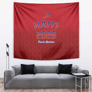 Afro-Haitians World Football 2026 Tapestry Haiti est de Retour Red Voodoo Veve Spirits - African Pride