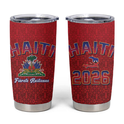 Afro-Haitians World Football 2026 Tumbler Cup Haiti est de Retour Red Voodoo Veve Spirits - African Pride