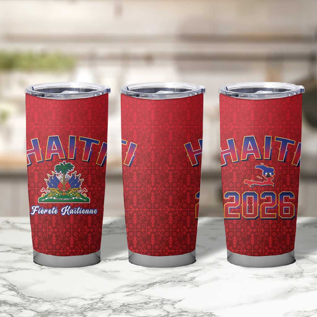 Afro-Haitians World Football 2026 Tumbler Cup Haiti est de Retour Red Voodoo Veve Spirits - African Pride