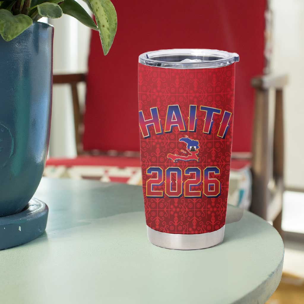 Afro-Haitians World Football 2026 Tumbler Cup Haiti est de Retour Red Voodoo Veve Spirits - African Pride