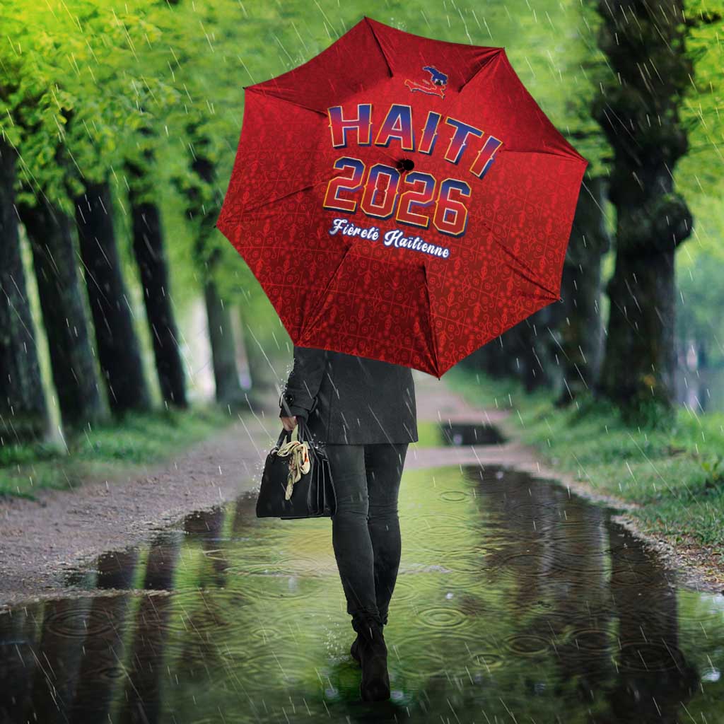 Afro-Haitians World Football 2026 Umbrella Haiti est de Retour Red Voodoo Veve Spirits