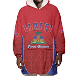 Afro-Haitians World Football 2026 Wearable Blanket Hoodie Haiti est de Retour Red Voodoo Veve Spirits - African Pride