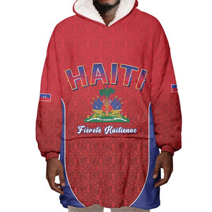 Afro-Haitians World Football 2026 Wearable Blanket Hoodie Haiti est de Retour Red Voodoo Veve Spirits - African Pride