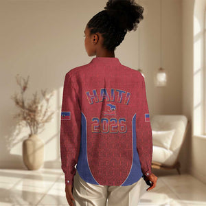 Afro-Haitians World Football 2026 Women Casual Shirt Haiti est de Retour Red Voodoo Veve Spirits - African Pride