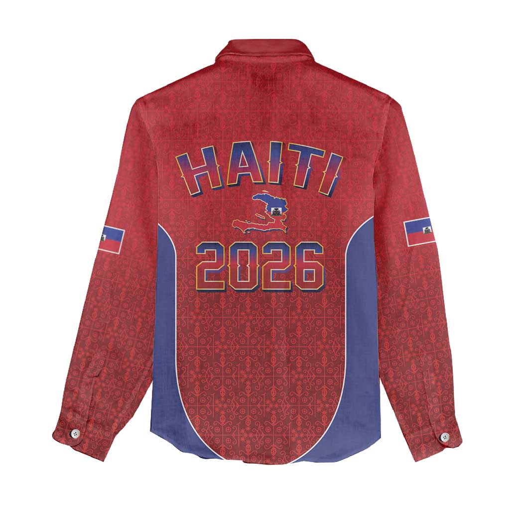 Afro-Haitians World Football 2026 Women Casual Shirt Haiti est de Retour Red Voodoo Veve Spirits - African Pride