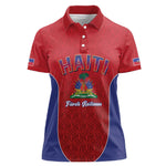 Afro-Haitians World Football 2026 Women Polo Shirt Haiti est de Retour Red Voodoo Veve Spirits - African Pride
