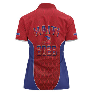 Afro-Haitians World Football 2026 Women Polo Shirt Haiti est de Retour Red Voodoo Veve Spirits - African Pride