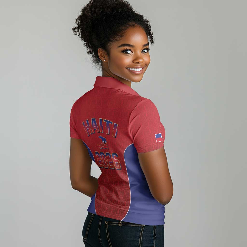 Afro-Haitians World Football 2026 Women Polo Shirt Haiti est de Retour Red Voodoo Veve Spirits - African Pride