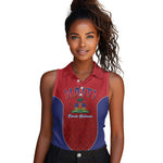 Afro-Haitians World Football 2026 Women Sleeveless Polo Shirt Haiti est de Retour Red Voodoo Veve Spirits - African Pride