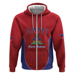 Afro-Haitians World Football 2026 Zip Hoodie Haiti est de Retour Red Voodoo Veve Spirits - African Pride