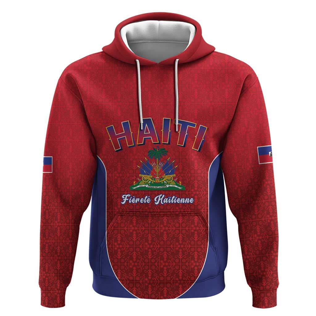 Afro-Haitians World Football 2026 Zip Hoodie Haiti est de Retour Red Voodoo Veve Spirits - African Pride
