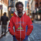 Afro-Haitians World Football 2026 Zip Hoodie Haiti est de Retour Red Voodoo Veve Spirits - African Pride