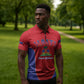 Afro-Haitians World Football 2026 Zipper Polo Shirt Haiti est de Retour Red Voodoo Veve Spirits