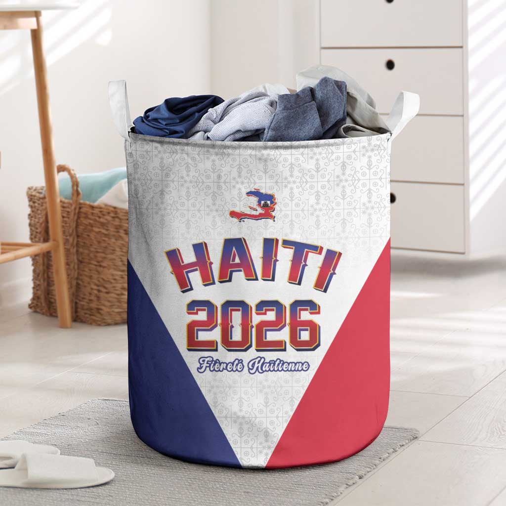 Afro-Haitians World Football 2026 Laundry Basket Haiti est de Retour White Voodoo Veve Spirits - African Pride