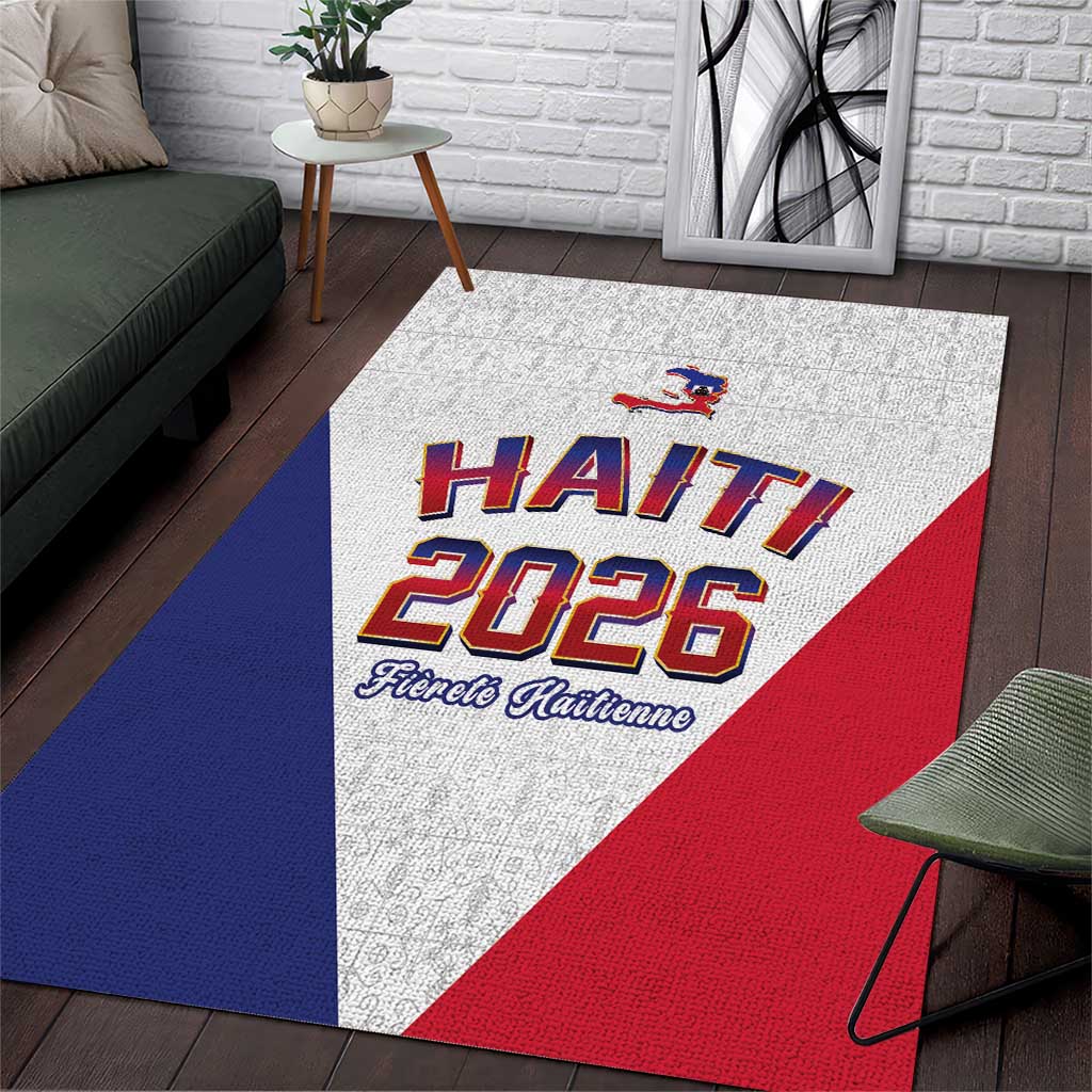 Afro-Haitians World Football 2026 Area Rug Haiti est de Retour White Voodoo Veve Spirits - African Pride