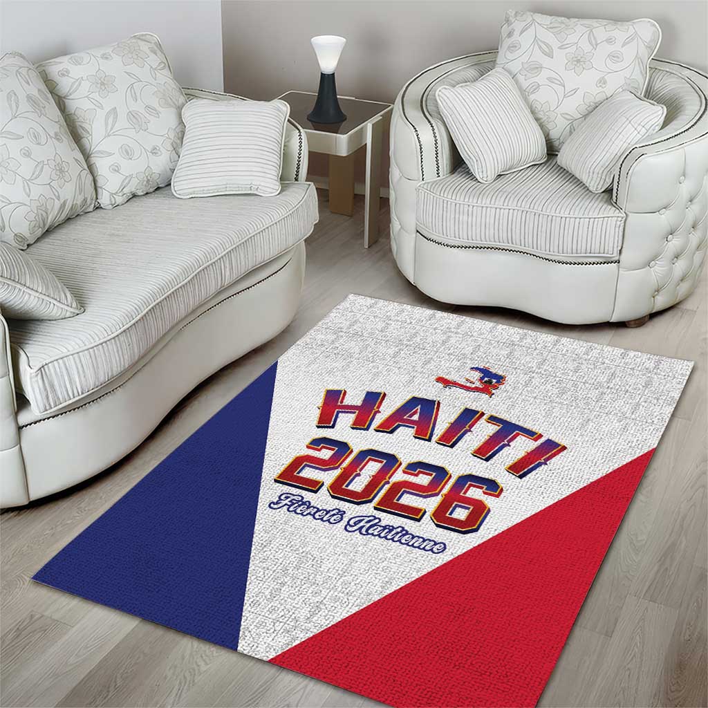 Afro-Haitians World Football 2026 Area Rug Haiti est de Retour White Voodoo Veve Spirits - African Pride