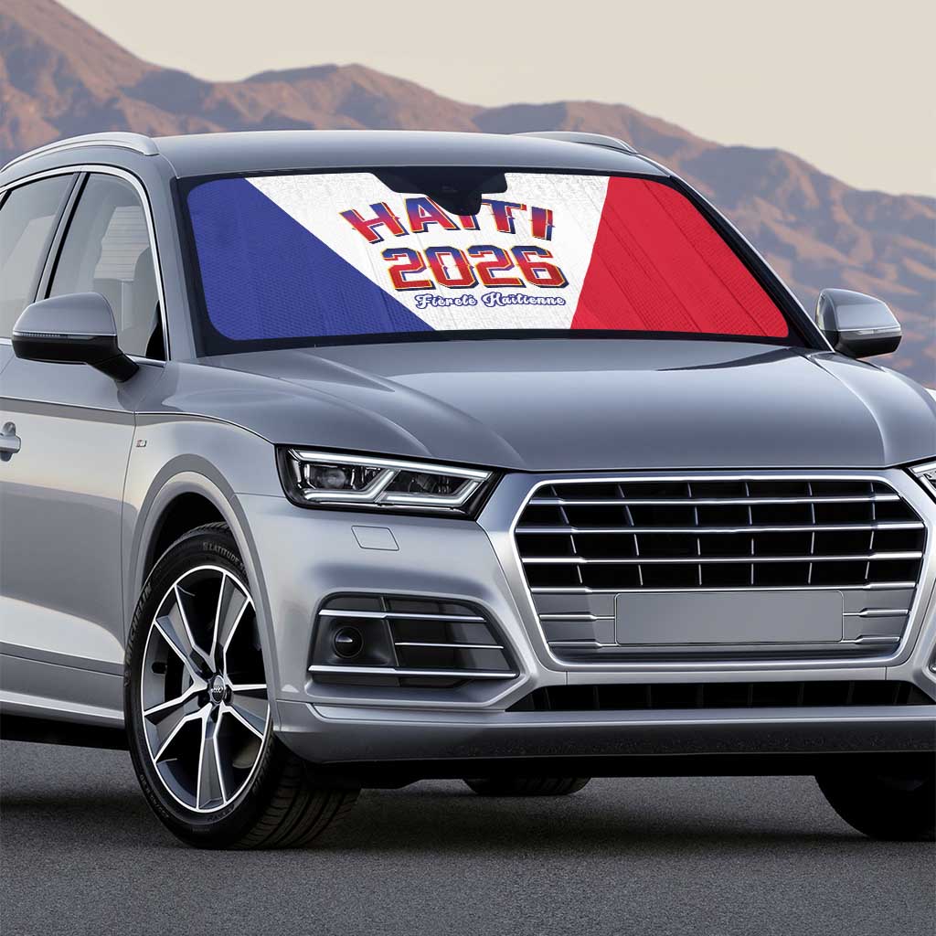 Afro-Haitians World Football 2026 Auto Sun Shade Haiti est de Retour White Voodoo Veve Spirits