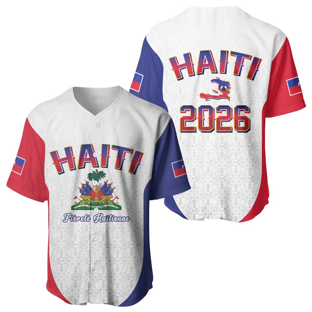 Afro-Haitians World Football 2026 Baseball Jersey Haiti est de Retour White Voodoo Veve Spirits LT9