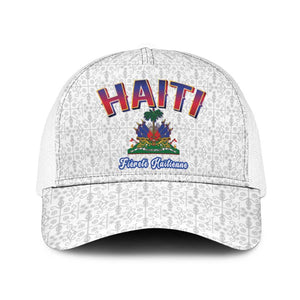 Afro-Haitians World Football 2026 Baseball Net Cap Haiti est de Retour White Voodoo Veve Spirits - African Pride