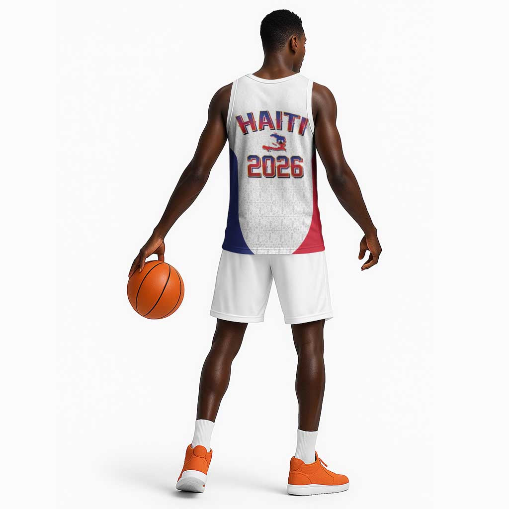 Afro-Haitians World Football 2026 Basketball Jersey Haiti est de Retour White Voodoo Veve Spirits - African Pride