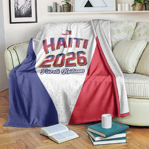 Afro-Haitians World Football 2026 Blanket Haiti est de Retour White Voodoo Veve Spirits - African Pride