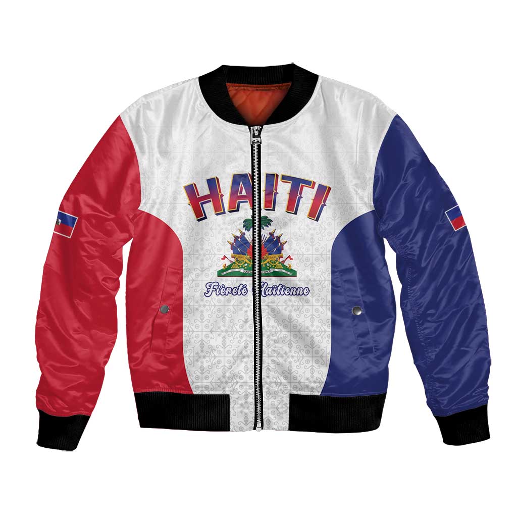 Afro-Haitians World Football 2026 Bomber Jacket Haiti est de Retour White Voodoo Veve Spirits - African Pride